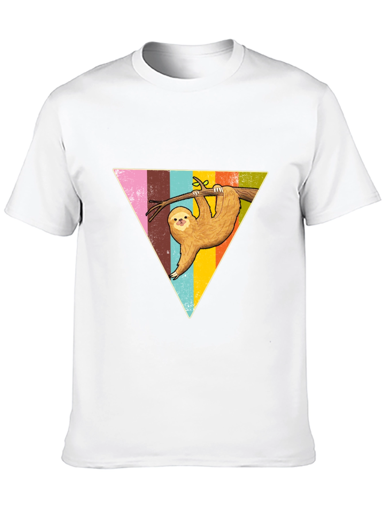 Sloth Triangle Graphic Tee - Casual & Fun Style