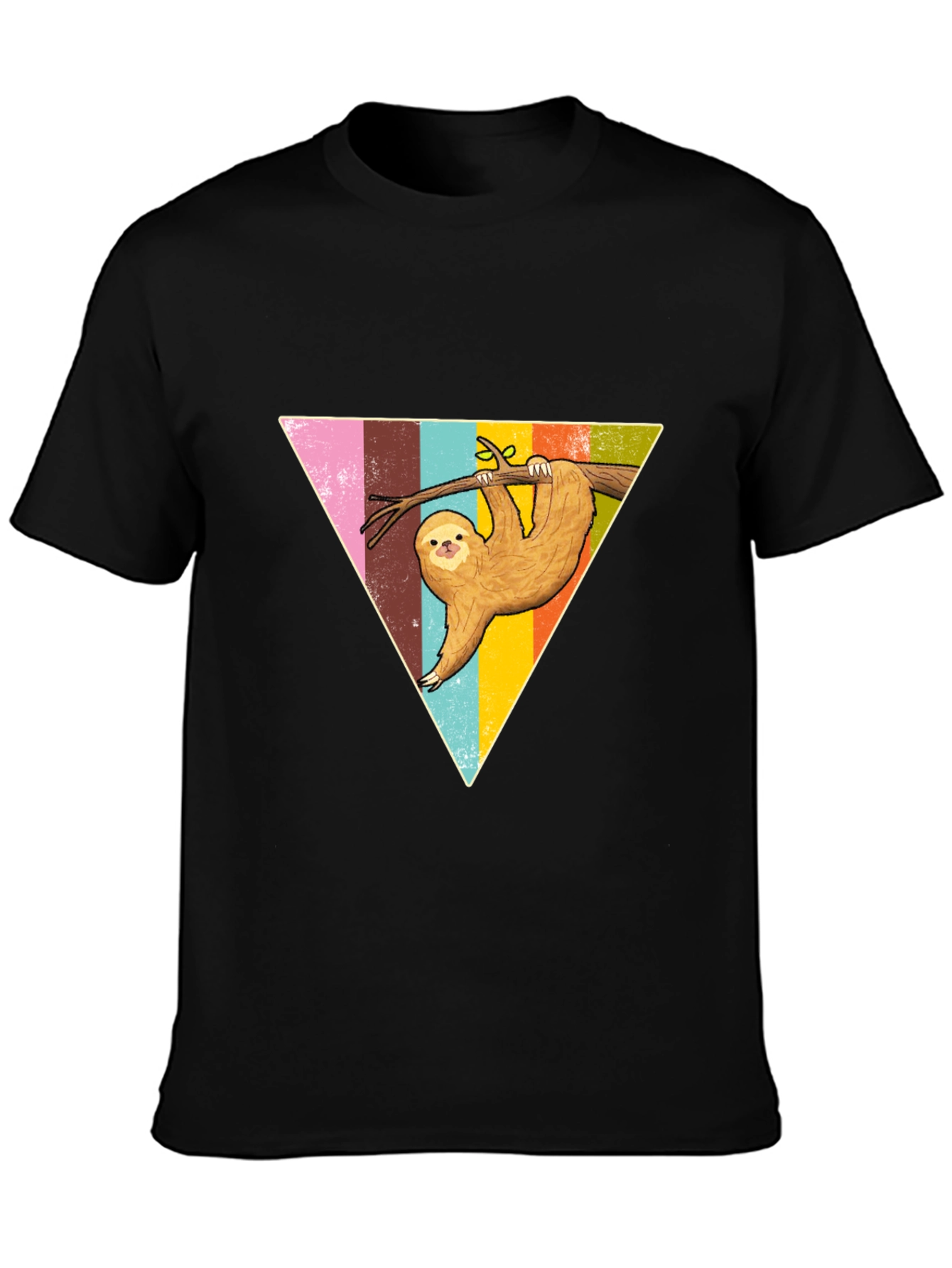 Sloth Triangle Graphic Tee - Casual & Fun Style