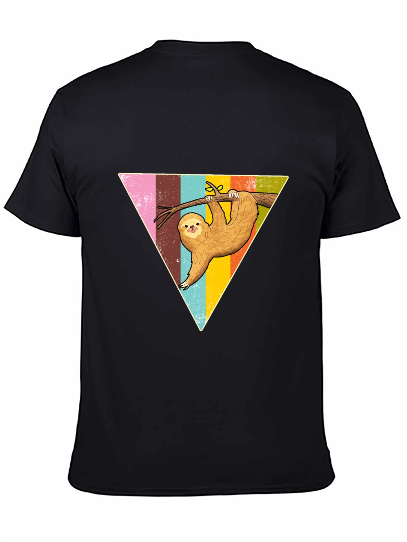 Sloth Triangle Graphic Tee - Casual & Fun Style