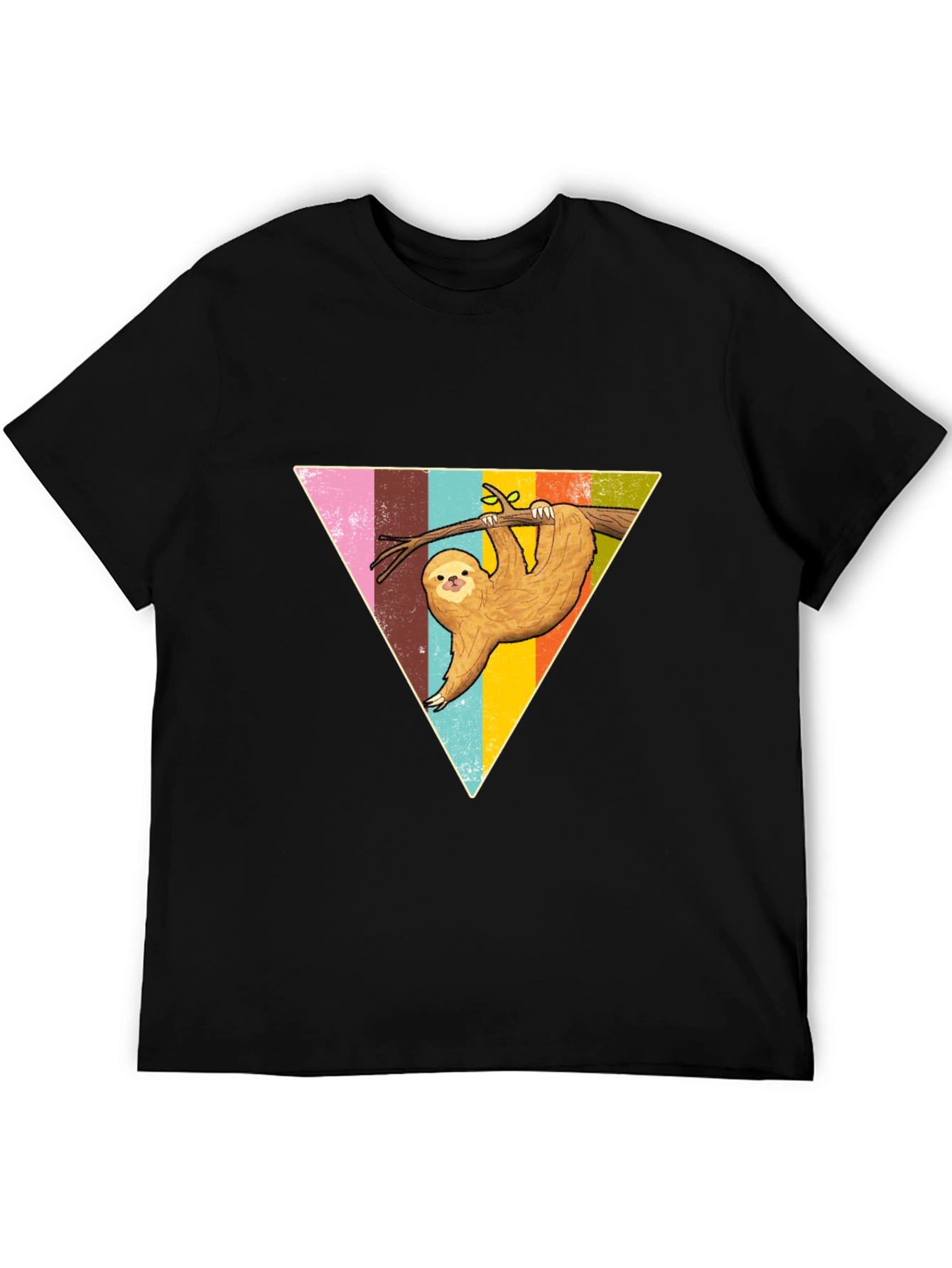 Sloth Triangle Graphic Tee - Casual & Fun Style