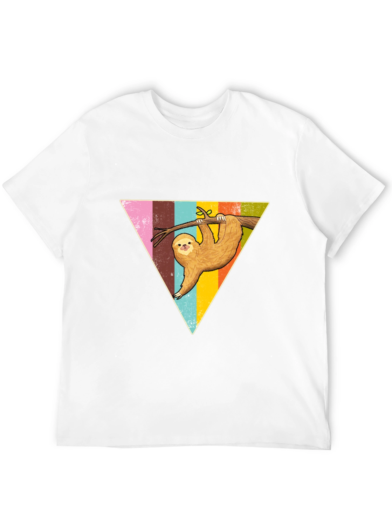 Sloth Triangle Graphic Tee - Casual & Fun Style