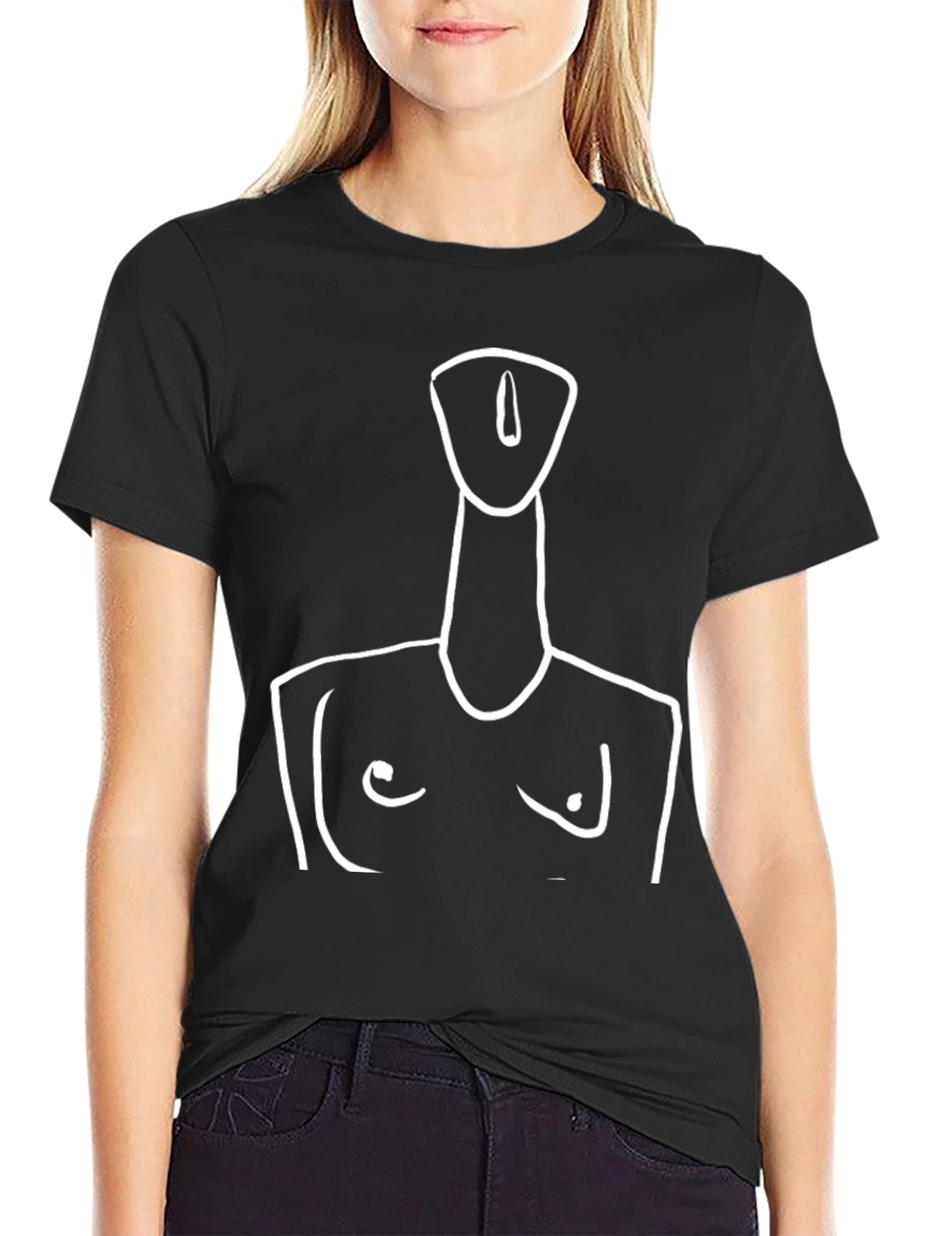 Abstract Woman Art Print Black T-Shirt