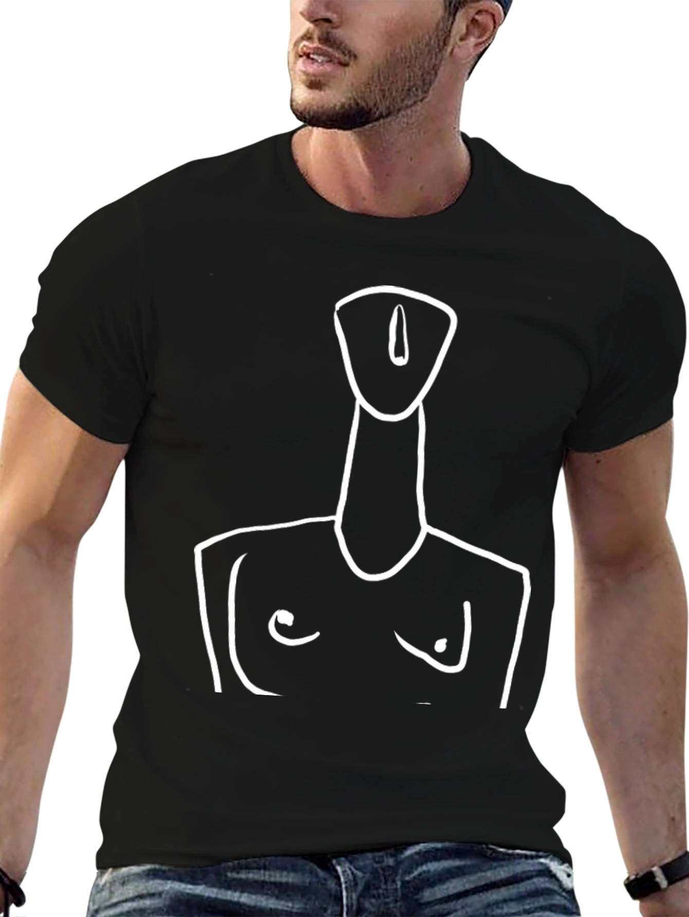 Abstract Woman Art Print Black T-Shirt