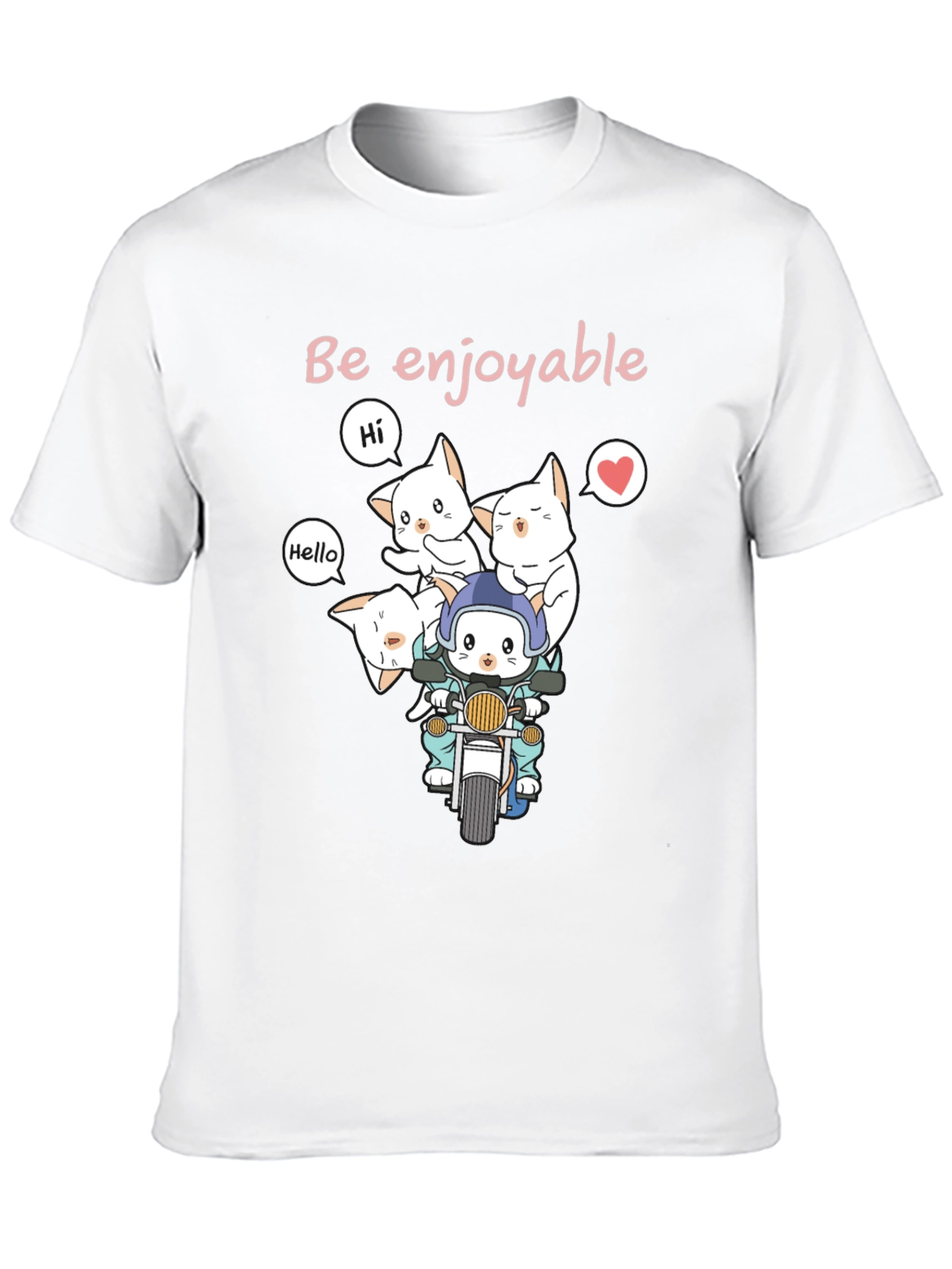 Cute Cats on Motorcycle Graphic T-Shirt