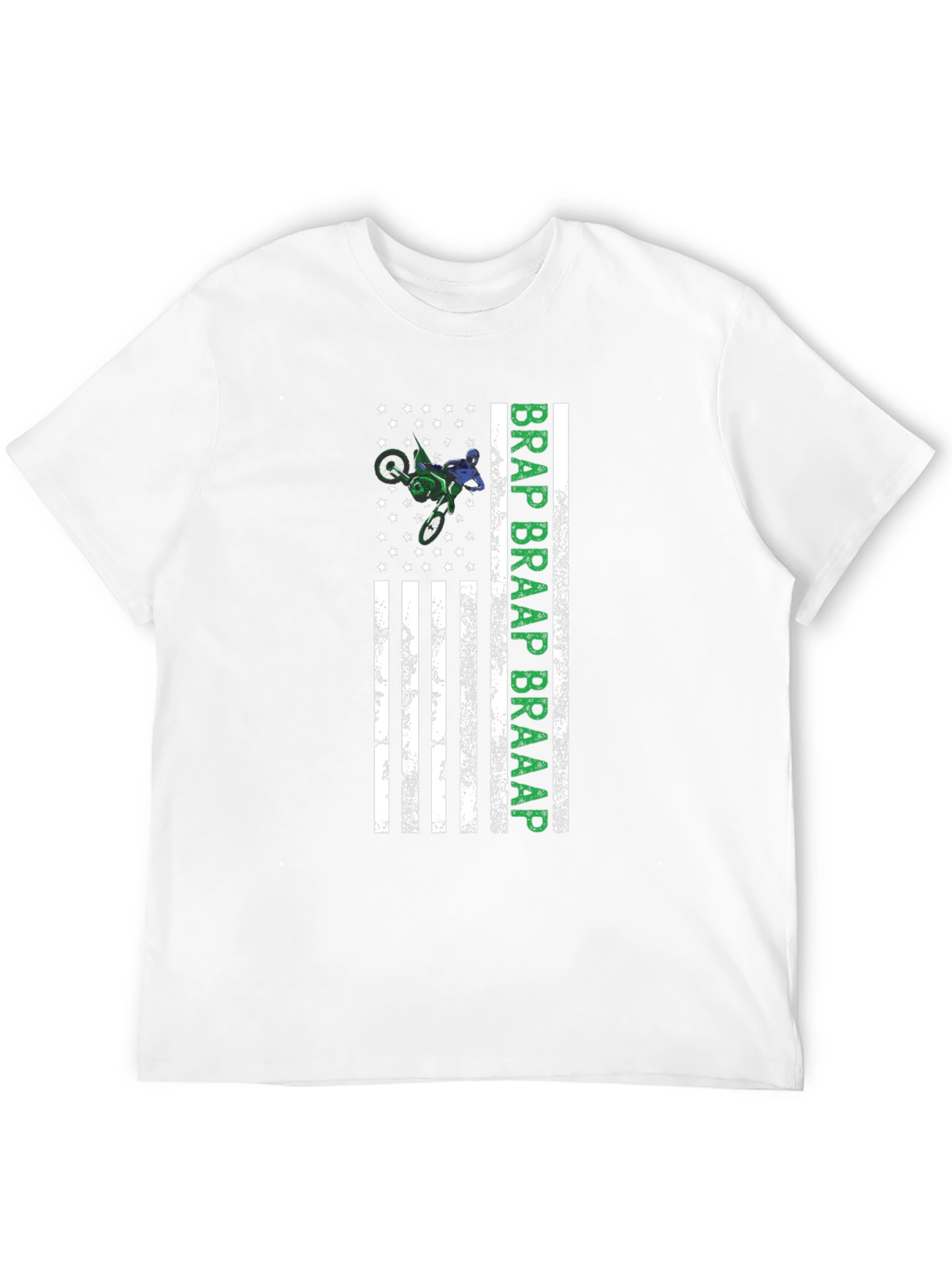 Motocross American Flag Graphic T-Shirt