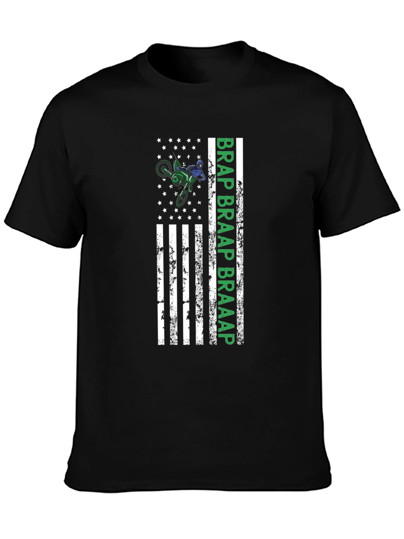 Motocross American Flag Graphic T-Shirt
