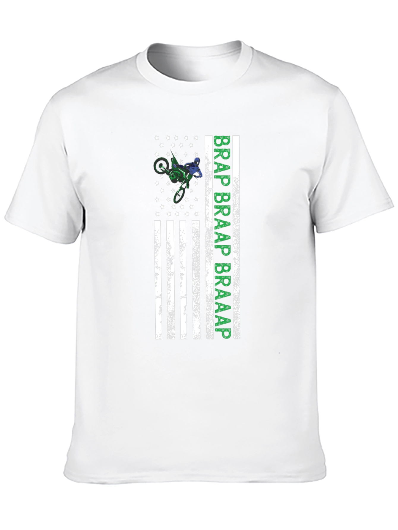 Motocross American Flag Graphic T-Shirt
