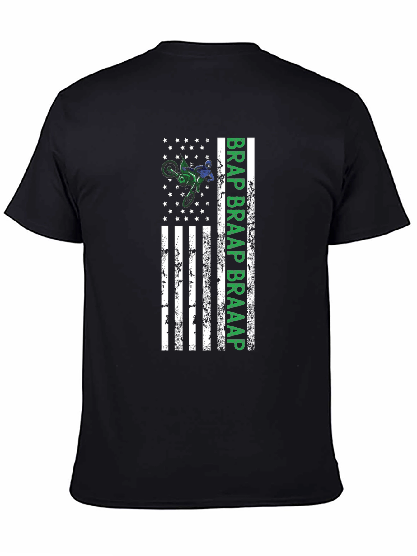 Motocross American Flag Graphic T-Shirt