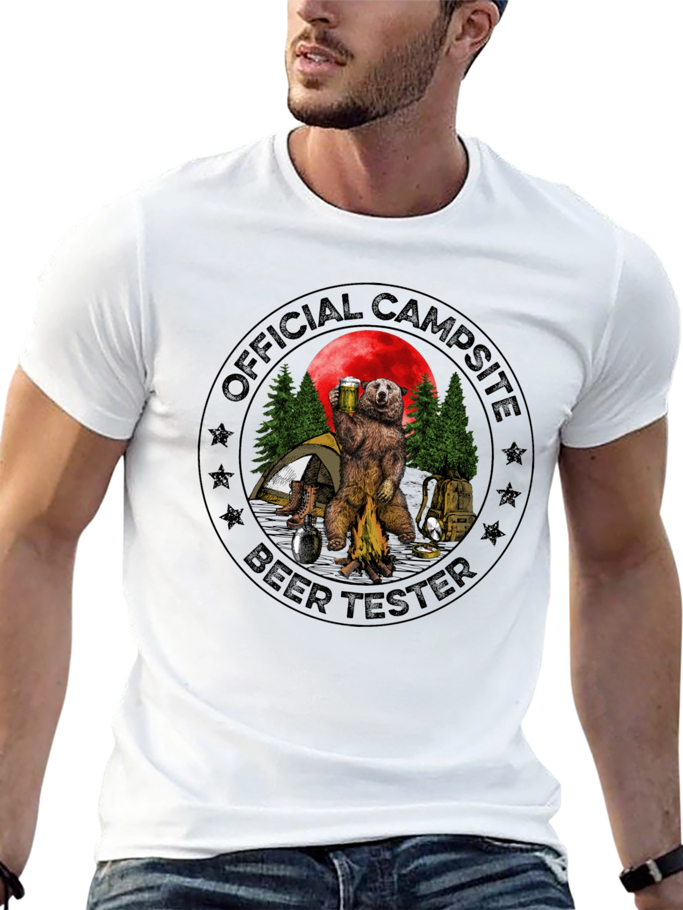 Official Campsite Beer Tester Black T-Shirt