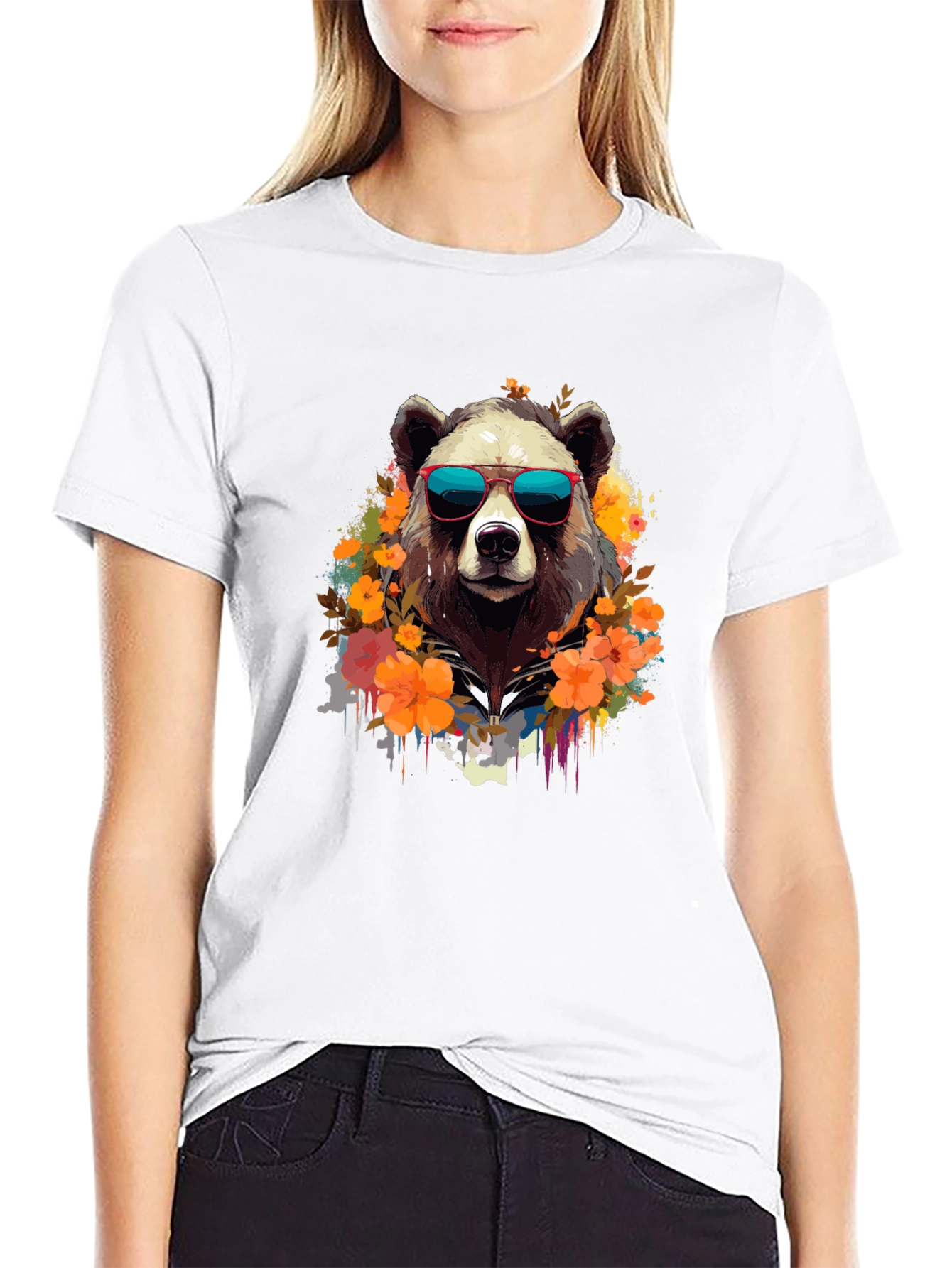 Cool Bear Graphic Tee - Stylish Animal Print T-Shirt