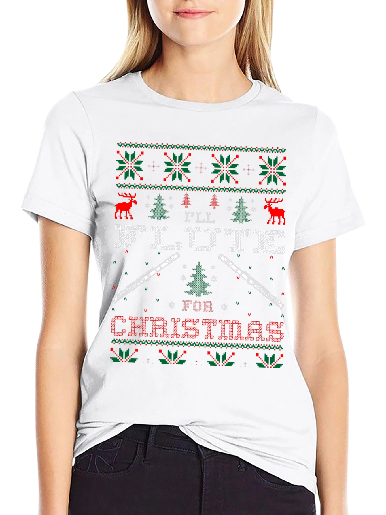 Flute Ugly Christmas Sweater T-Shirt