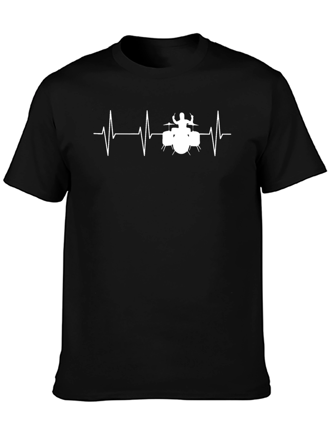 Drummer Heartbeat T-Shirt - Black