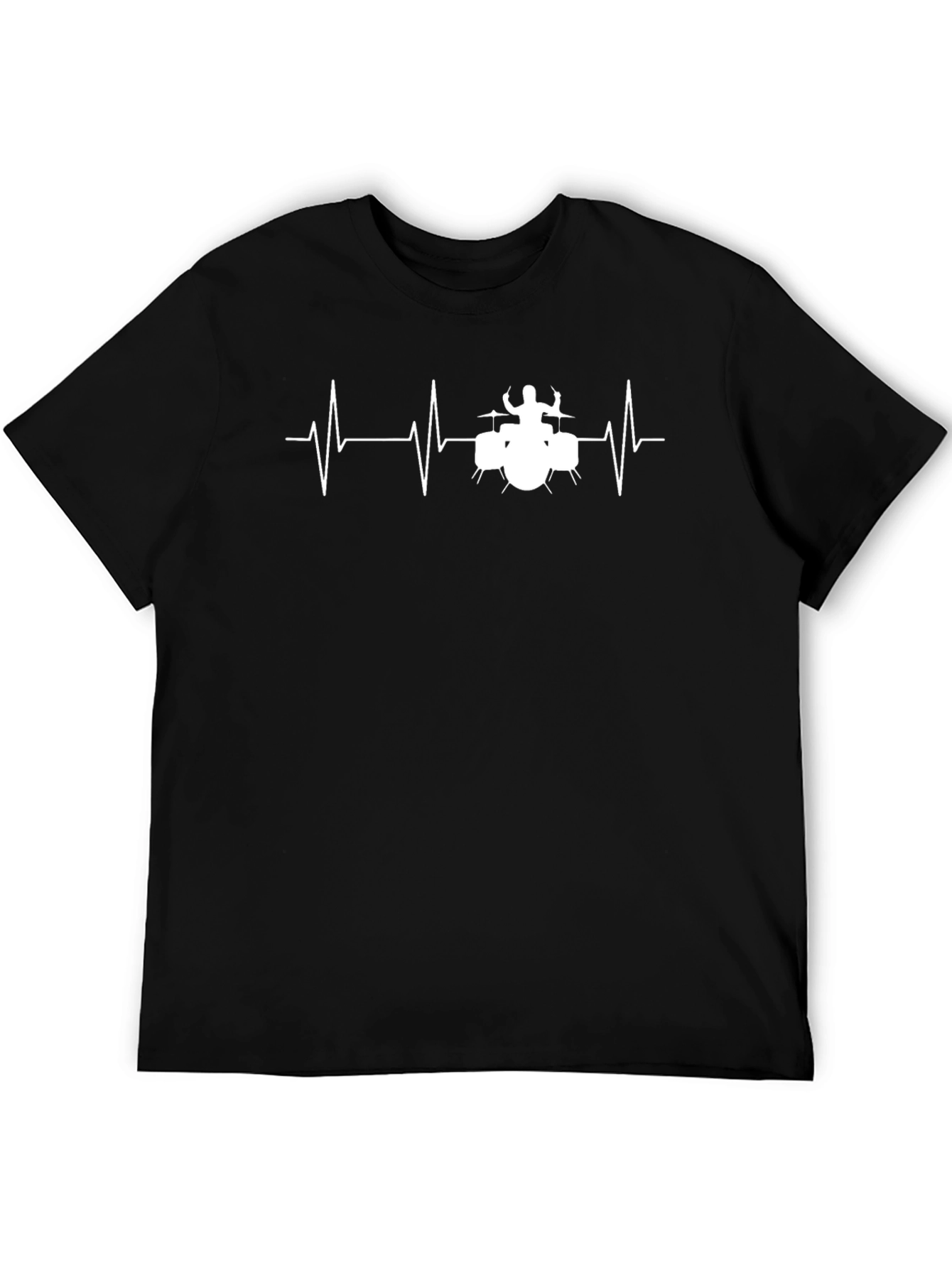 Drummer Heartbeat T-Shirt - Black