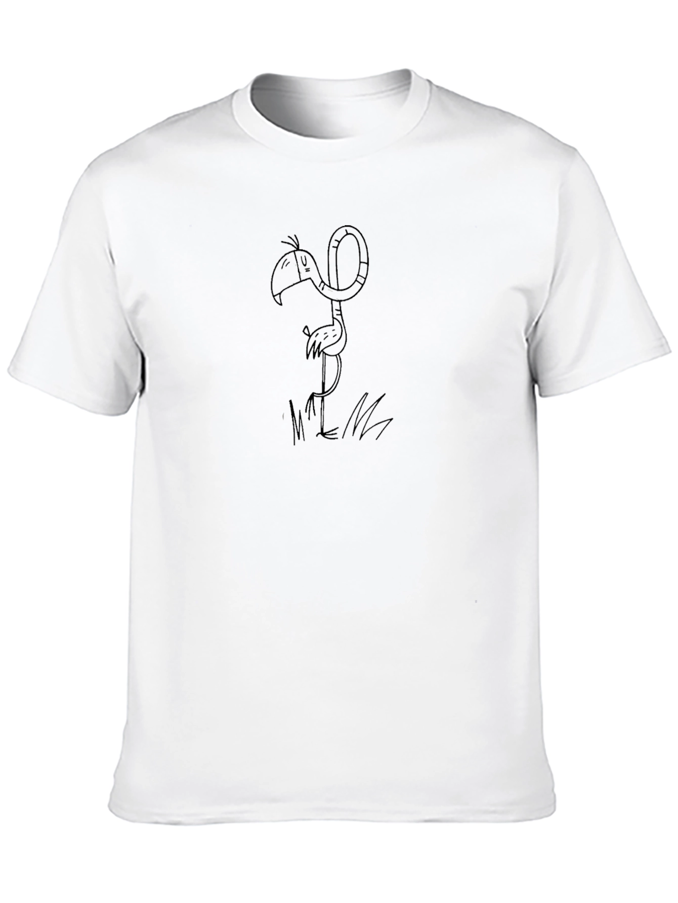 Black T-Shirt with Flamingo Graphic Tee