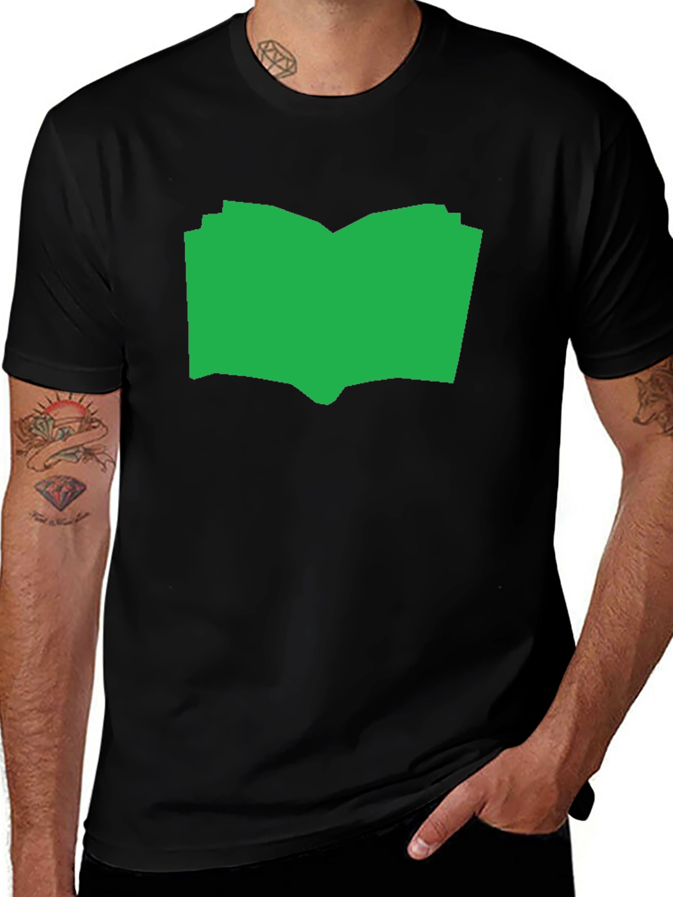 Open Book Graphic Tee - Black Cotton T-Shirt