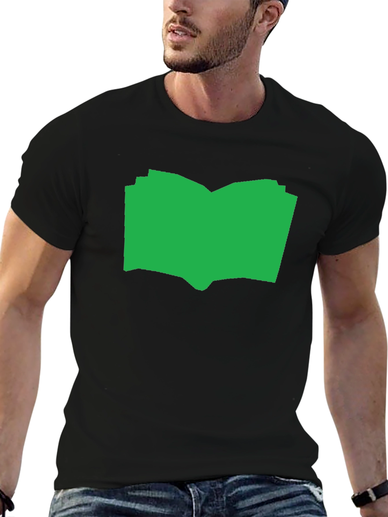 Open Book Graphic Tee - Black Cotton T-Shirt