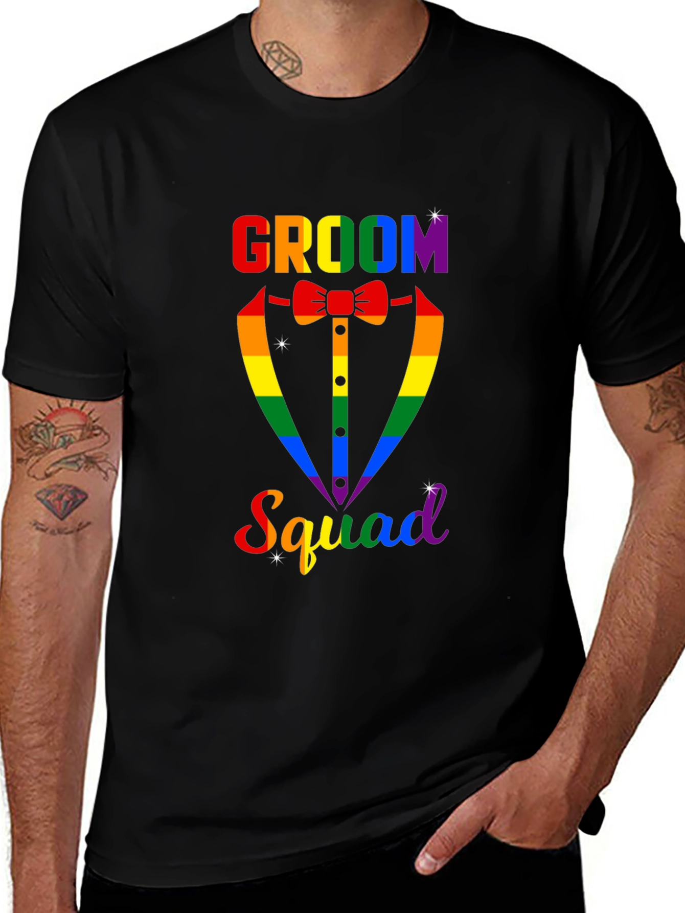 Groom Squad Rainbow Graphic Tee