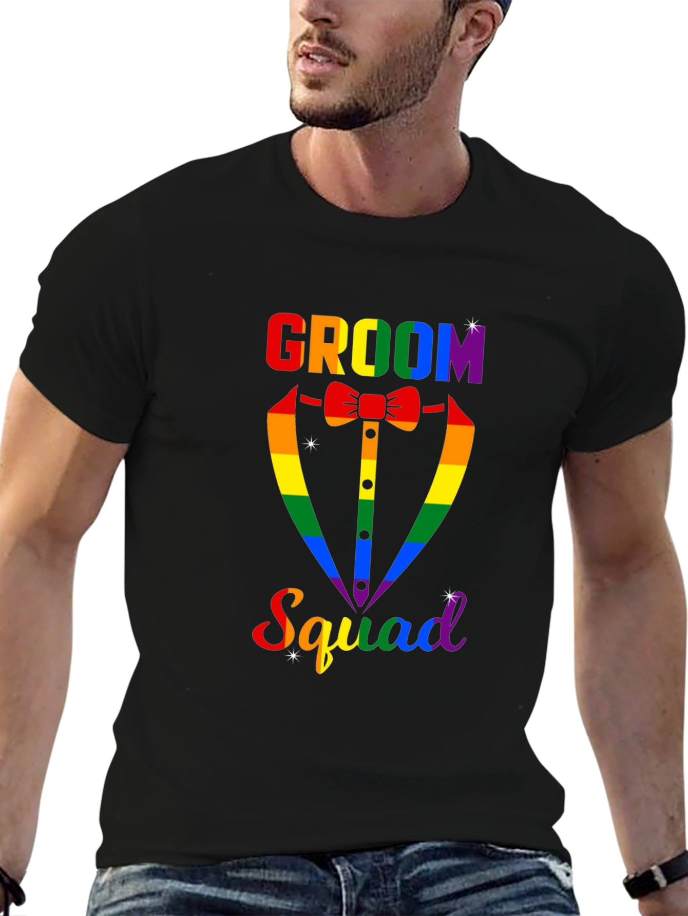 Groom Squad Rainbow Graphic Tee