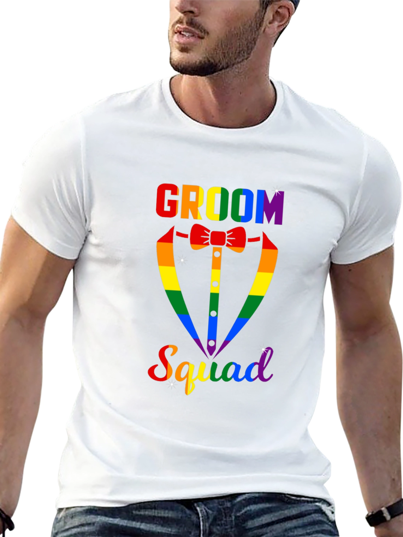 Groom Squad Rainbow Graphic Tee