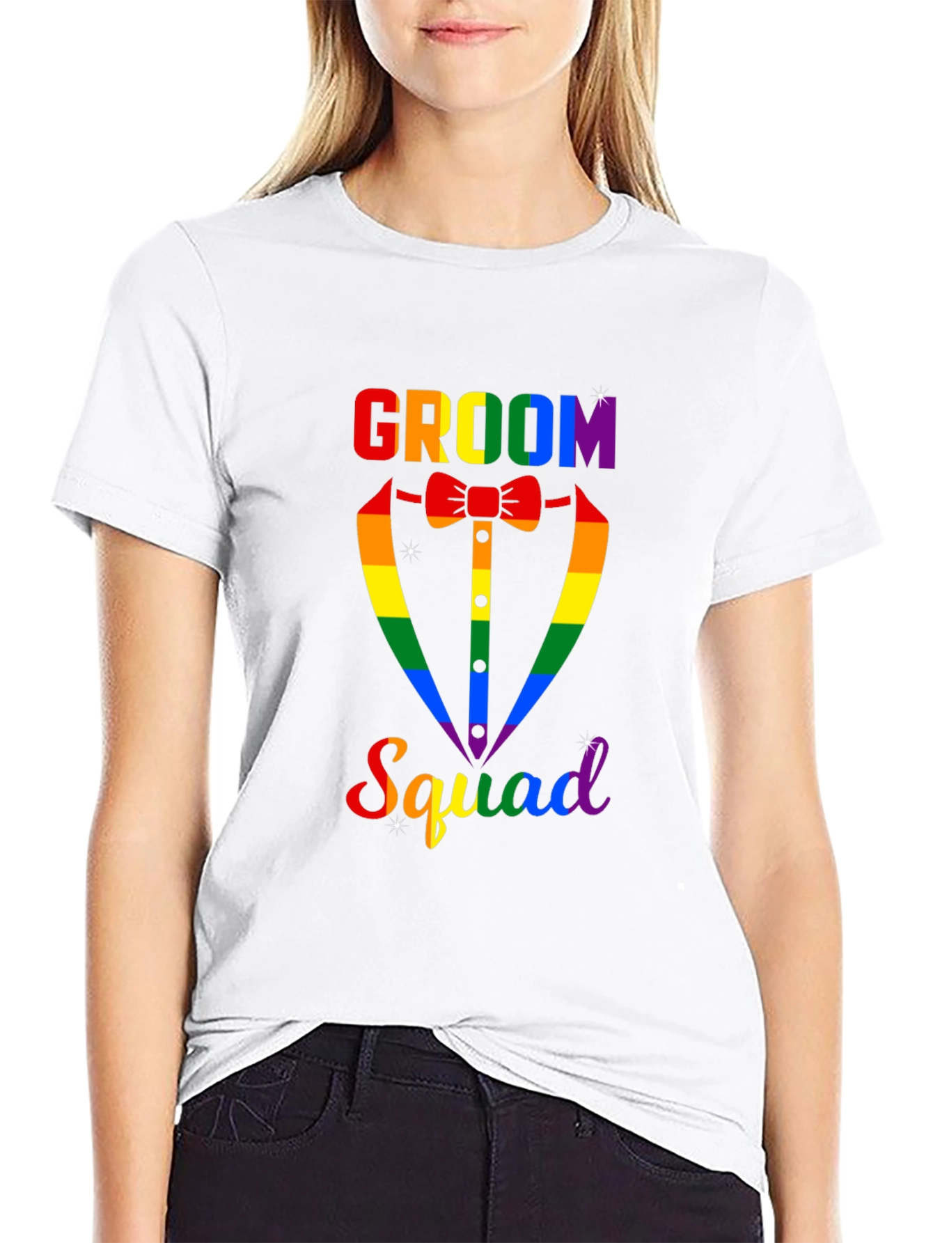 Groom Squad Rainbow Graphic Tee