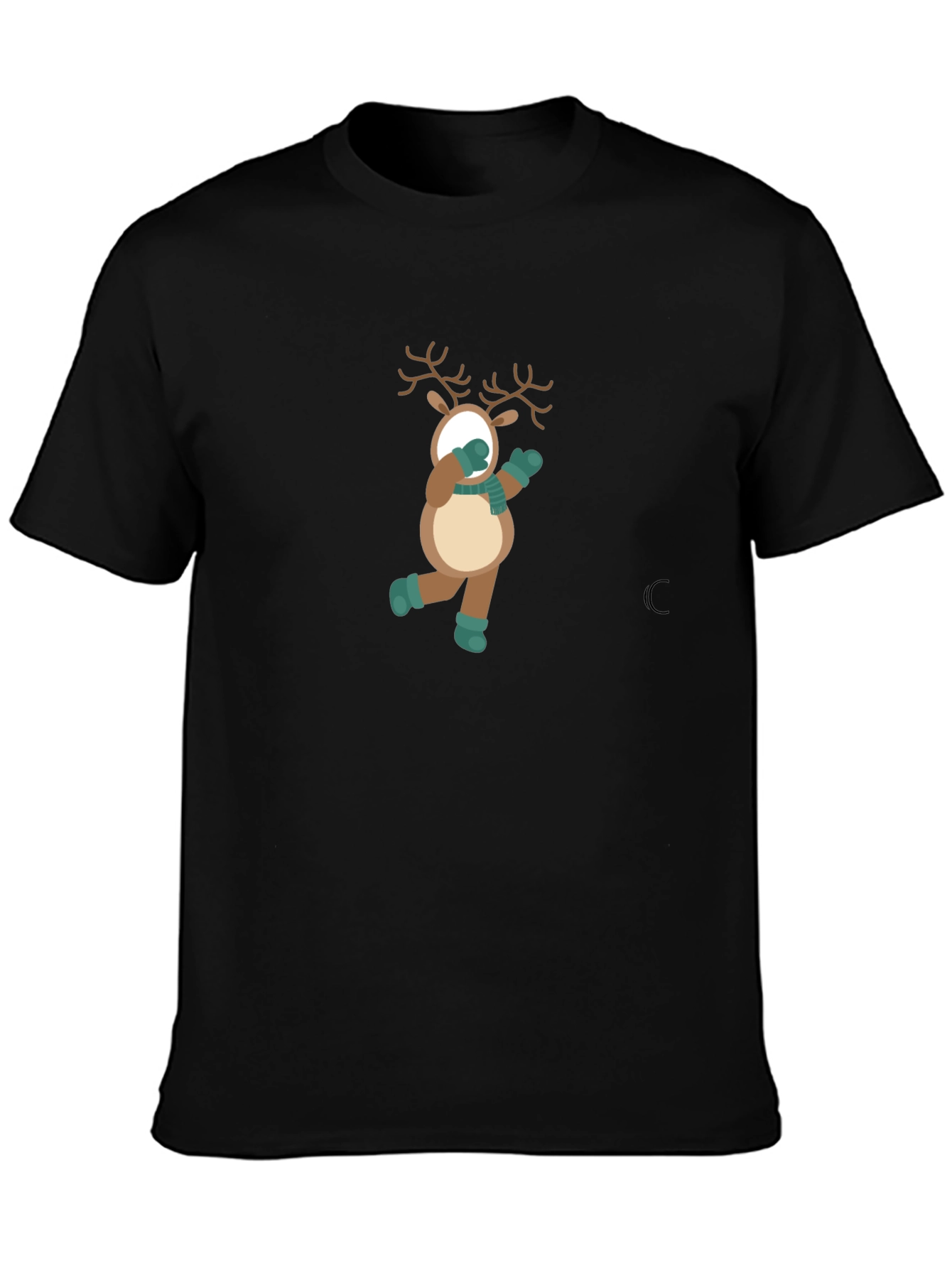 Festive Reindeer Graphic Tee - Holiday Fun