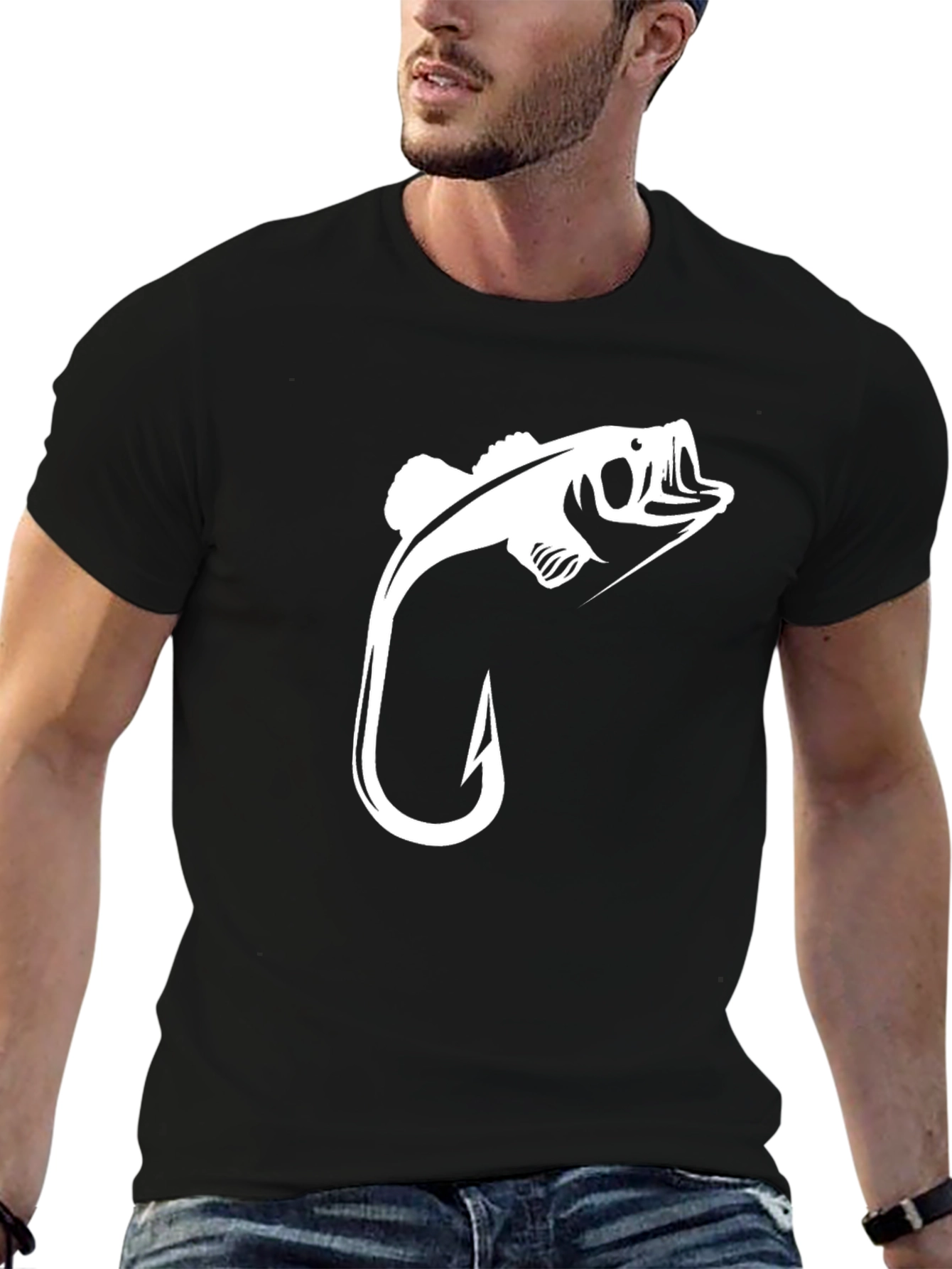 Fishing Hook Bass Graphic Tee
