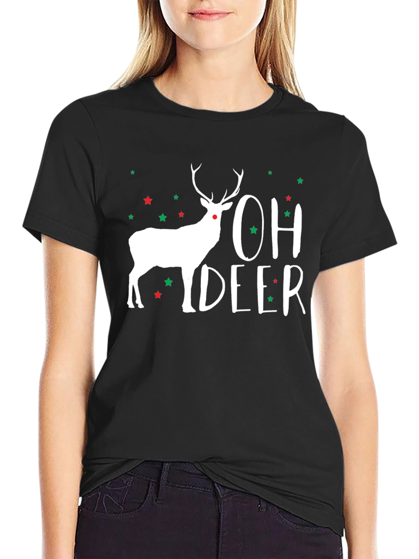Oh Deer! Christmas Holiday Graphic T-Shirt