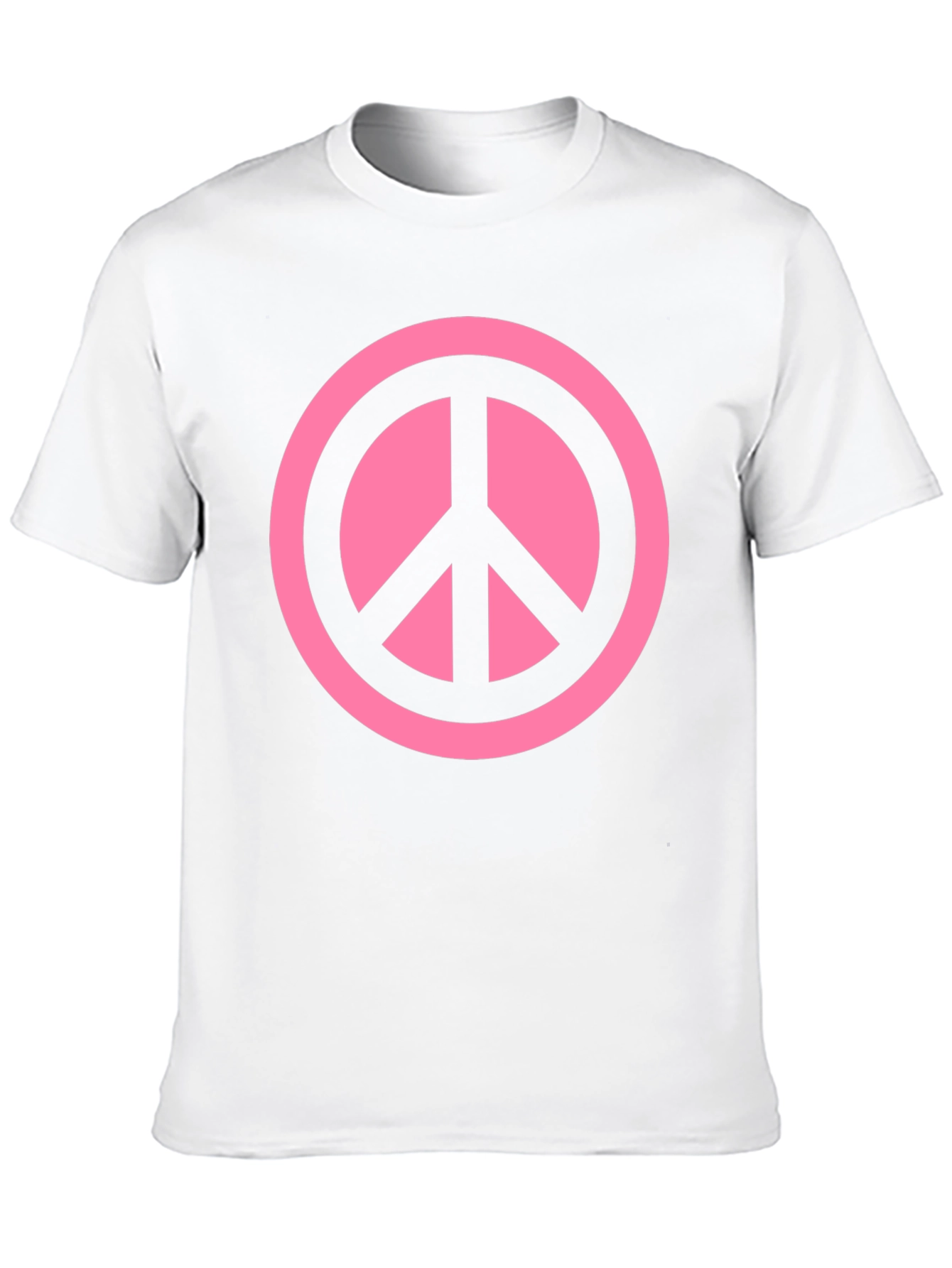 Pink Peace Sign Graphic Black T-Shirt