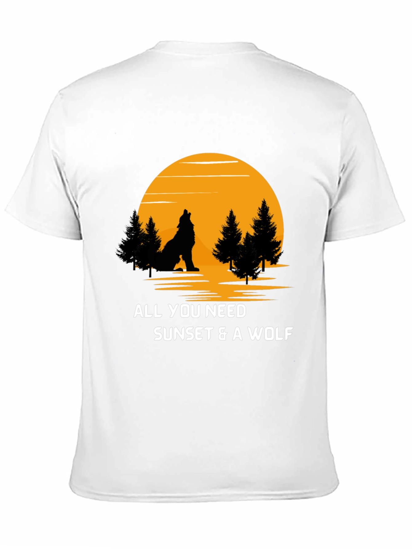 Wolf Sunset Graphic Tee - Nature Lovers T-Shirt