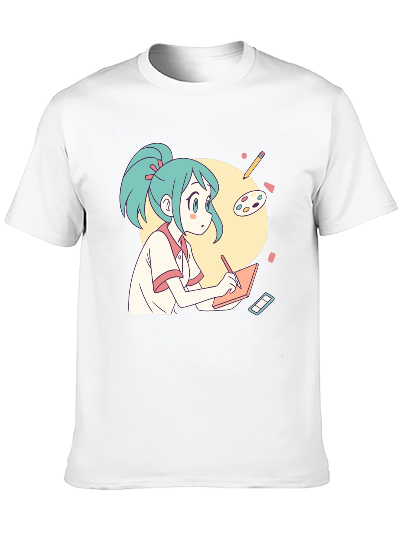 Anime Artist T-Shirt - Black Cotton Graphic Tee