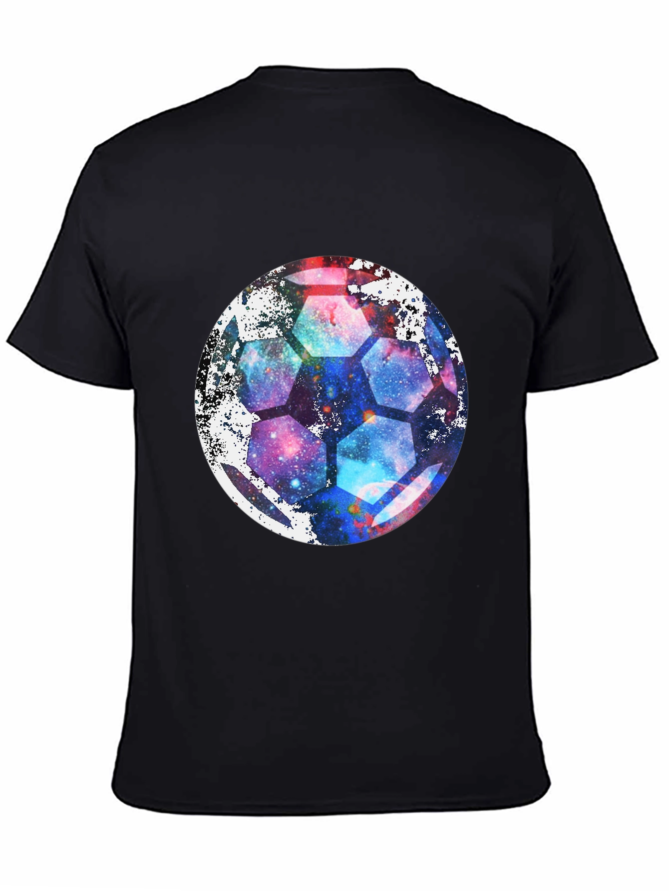 Galaxy Soccer Ball Graphic Tee - Unique Space Design!
