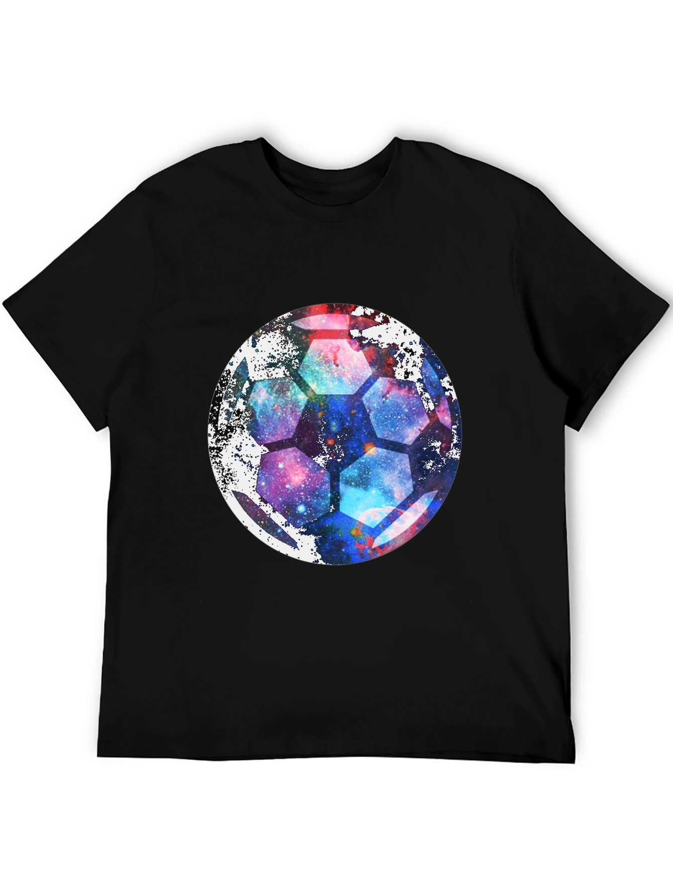 Galaxy Soccer Ball Graphic Tee - Unique Space Design!