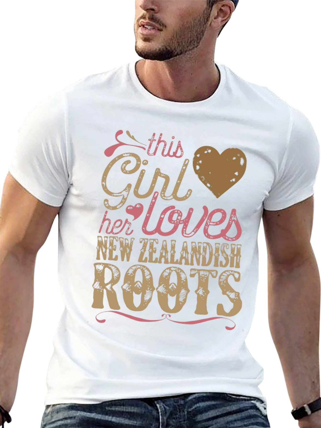 Girl Loves New Zealand Roots Black T-Shirt