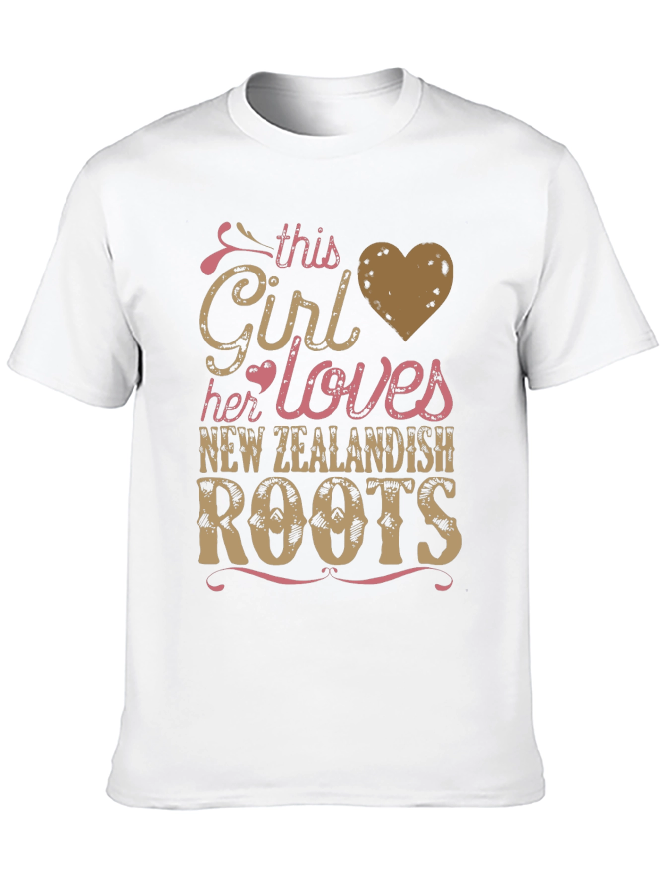 Girl Loves New Zealand Roots Black T-Shirt