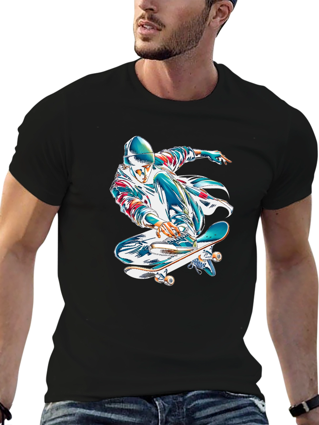 Skater Graphic Black T-Shirt