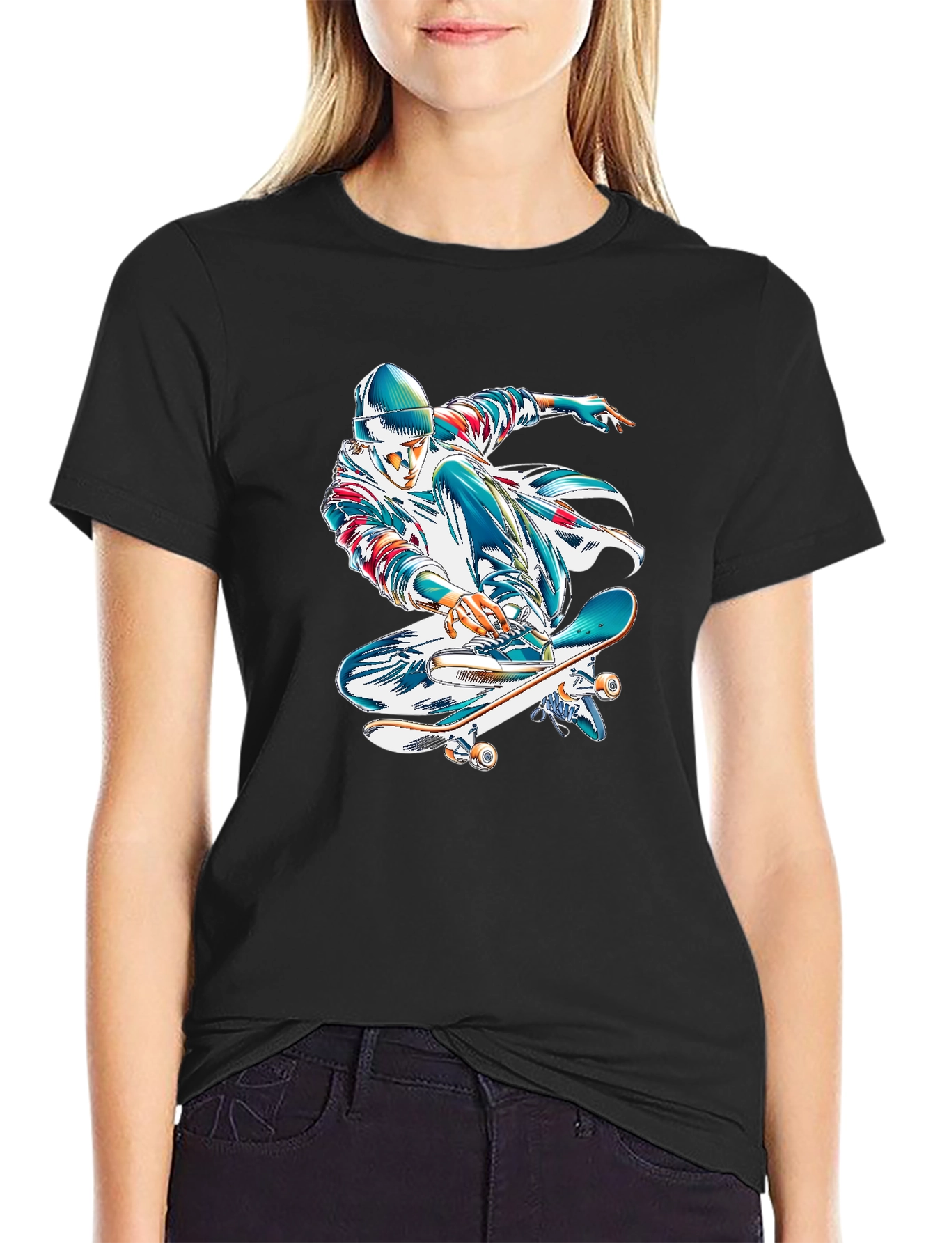 Skater Graphic Black T-Shirt