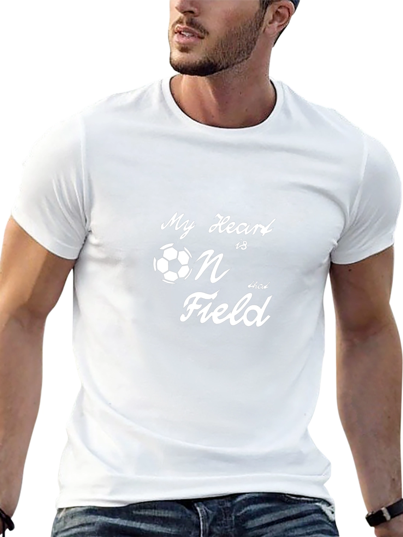 Soccer Heart on the Field Black T-Shirt