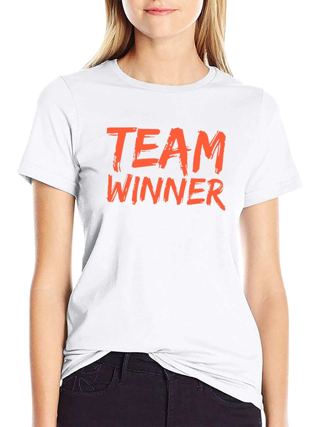 Team Winner Graphic Tee - Black Crew Neck
