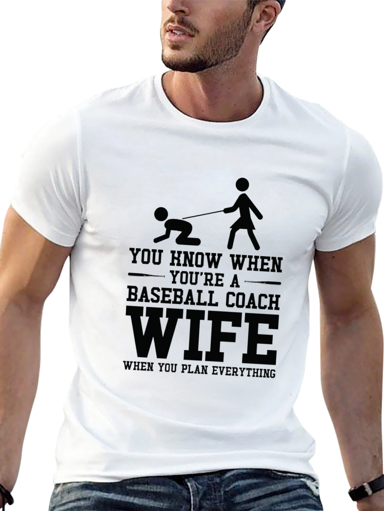 Baseball Coach Wife T-Shirt - Humorous Design