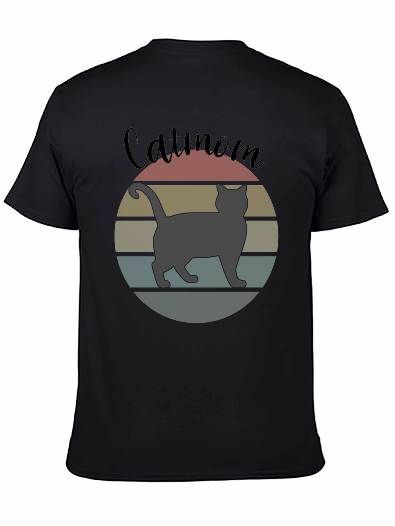 Catmom Retro Style T-Shirt - Unisex Black Tee