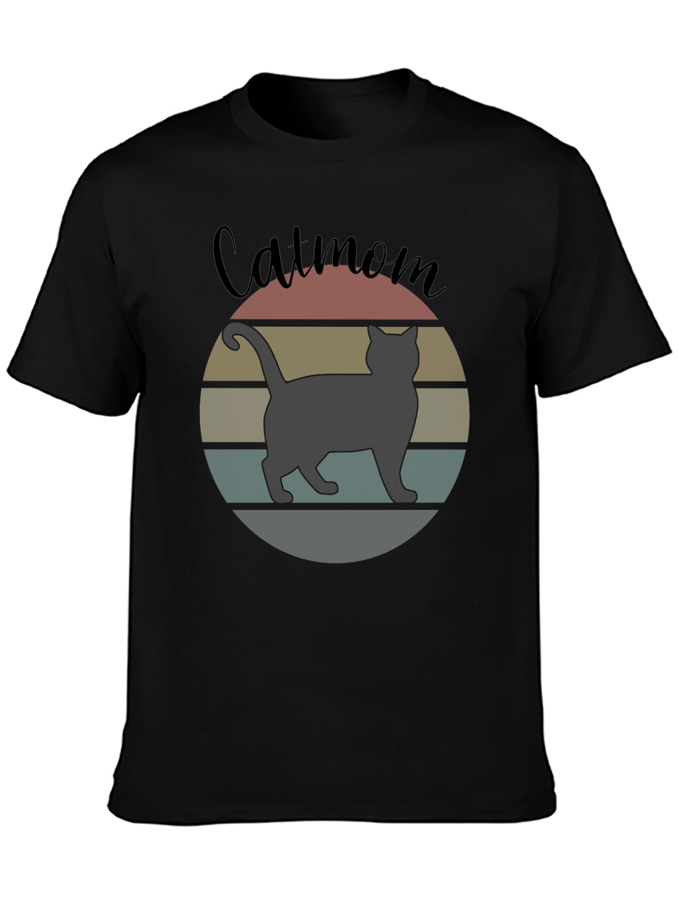 Catmom Retro Style T-Shirt - Unisex Black Tee