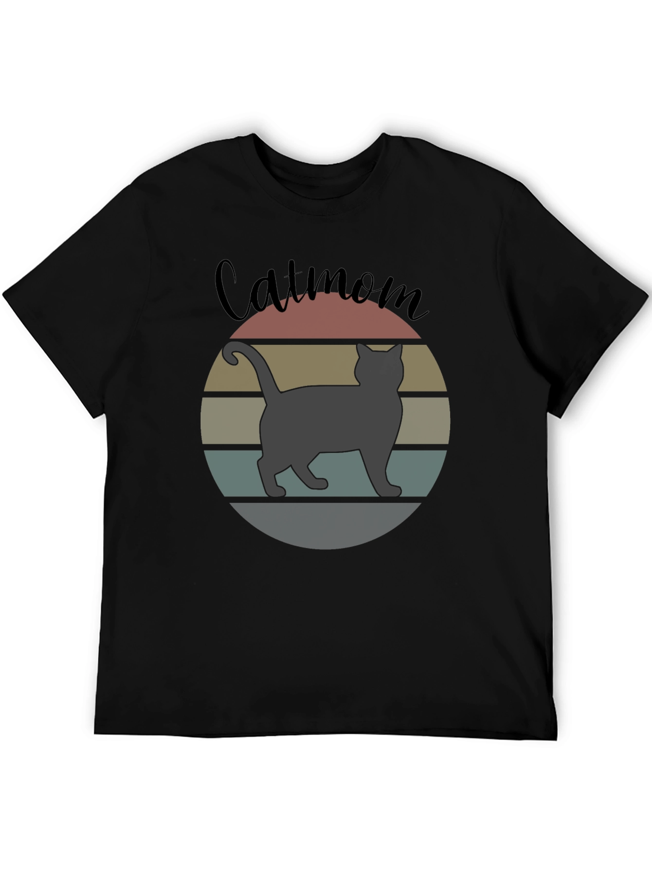 Catmom Retro Style T-Shirt - Unisex Black Tee