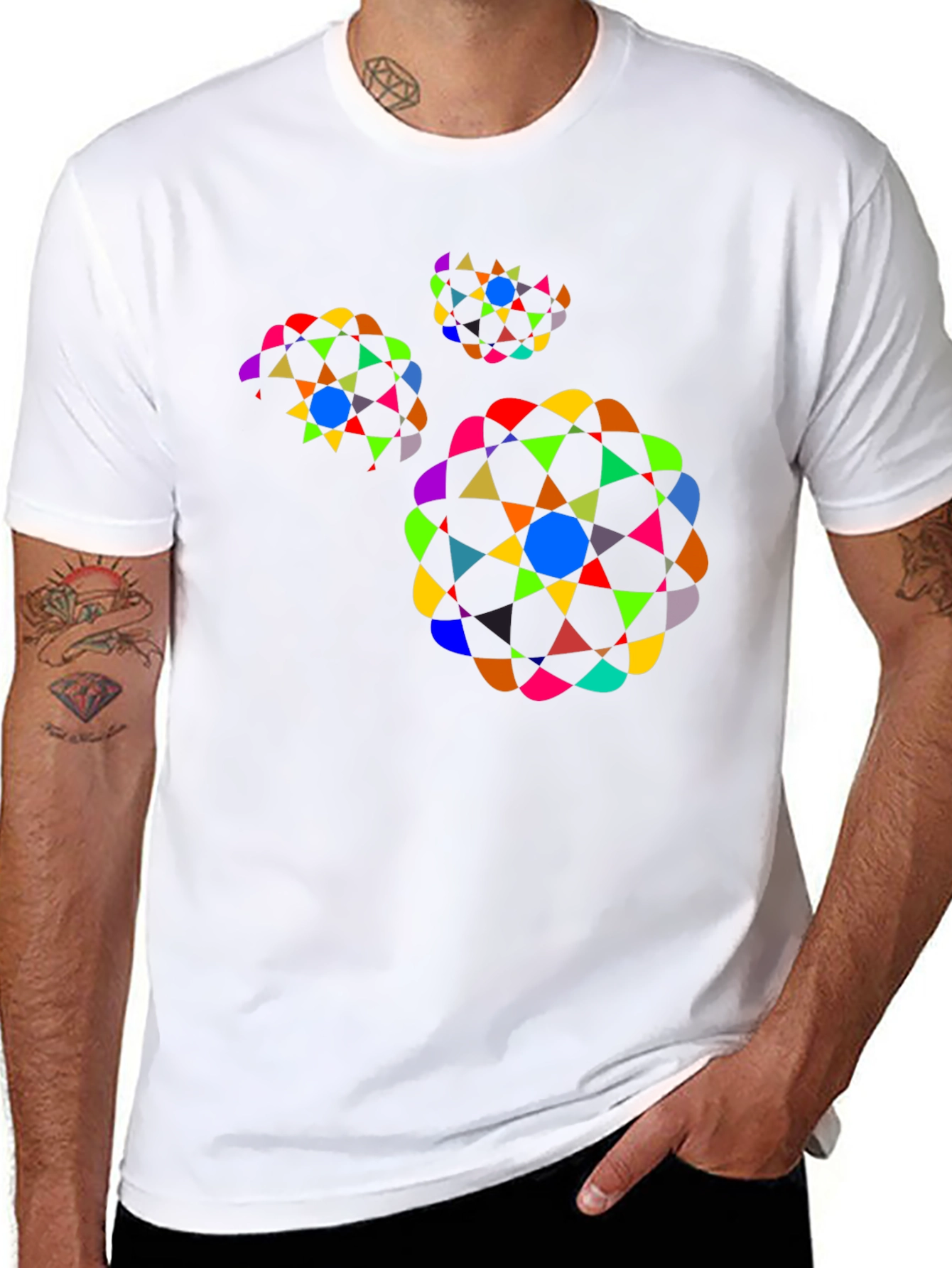 Geometric Pattern Black T-Shirt