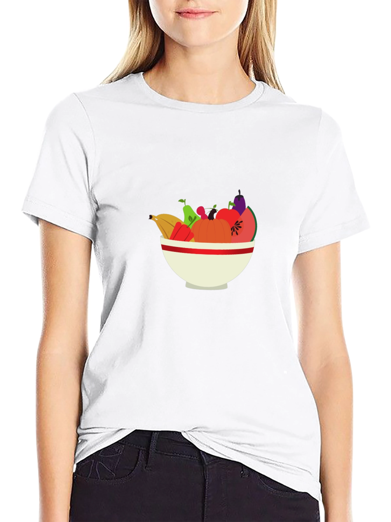 Fruit Bowl Graphic Tee - Casual Black T-Shirt