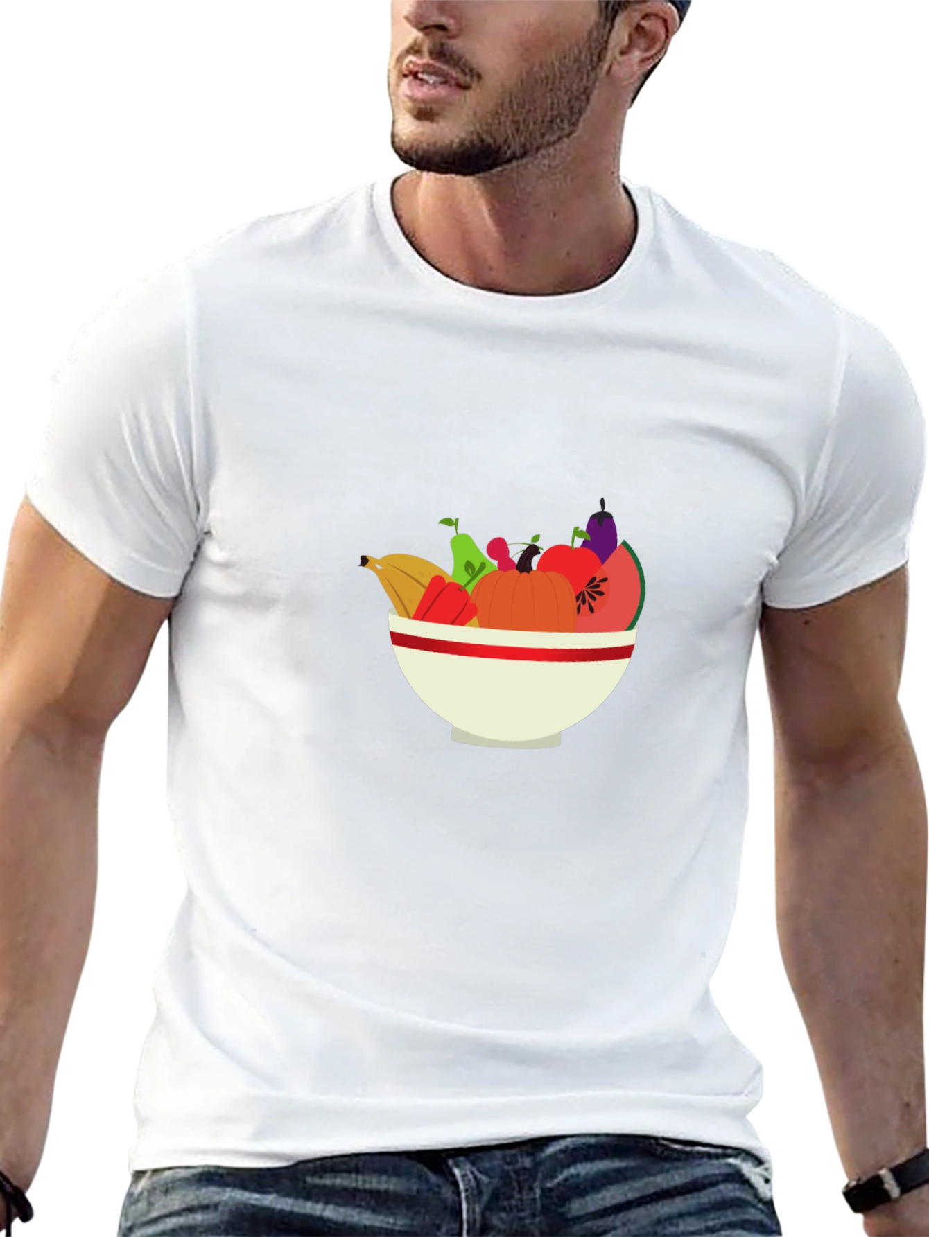 Fruit Bowl Graphic Tee - Casual Black T-Shirt