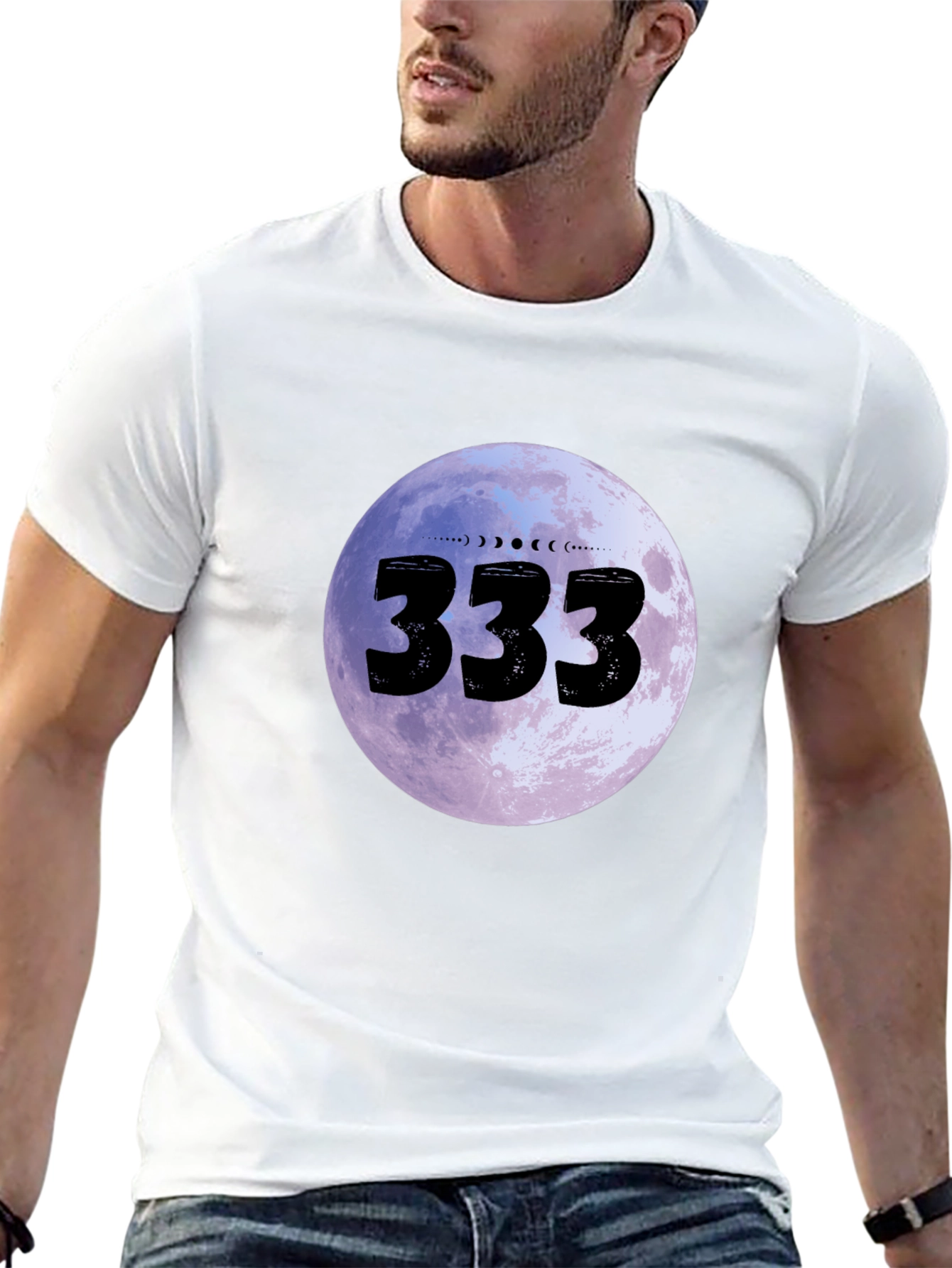 333 Moon Phase Graphic Tee - Black