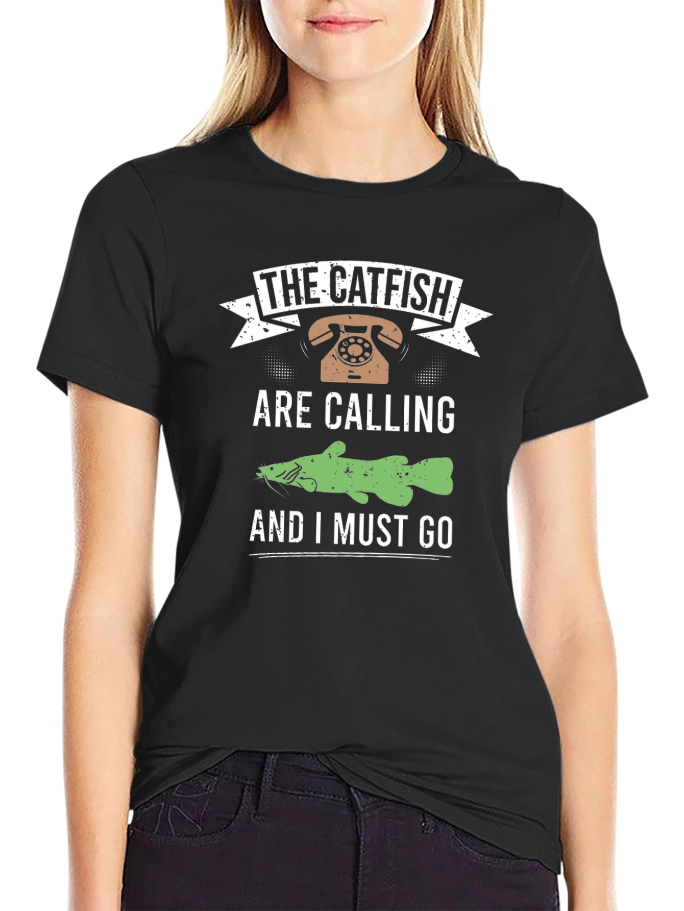The Catfish are Calling Black T-Shirt