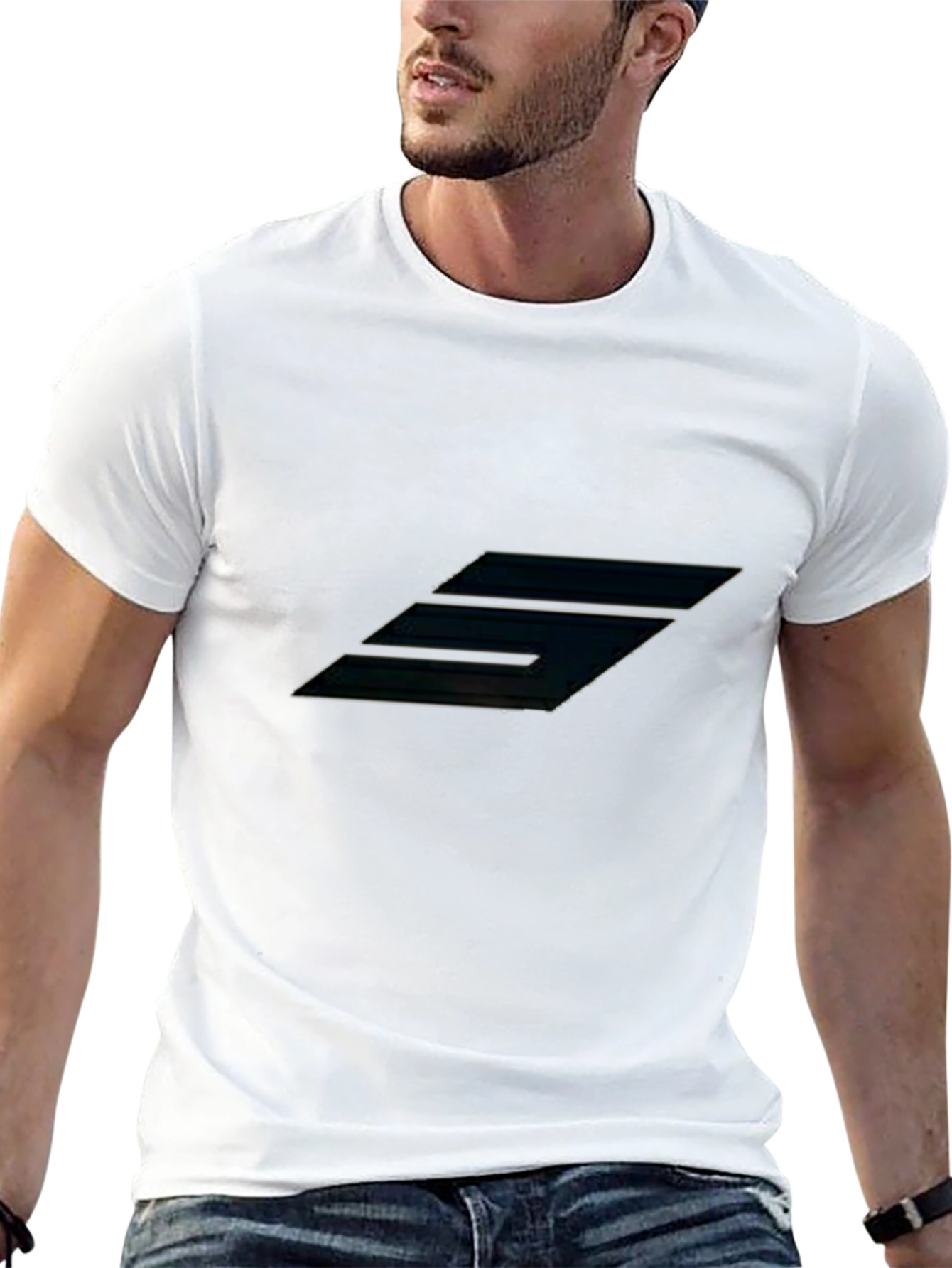 Geometric Design Black Tee - Modern Style