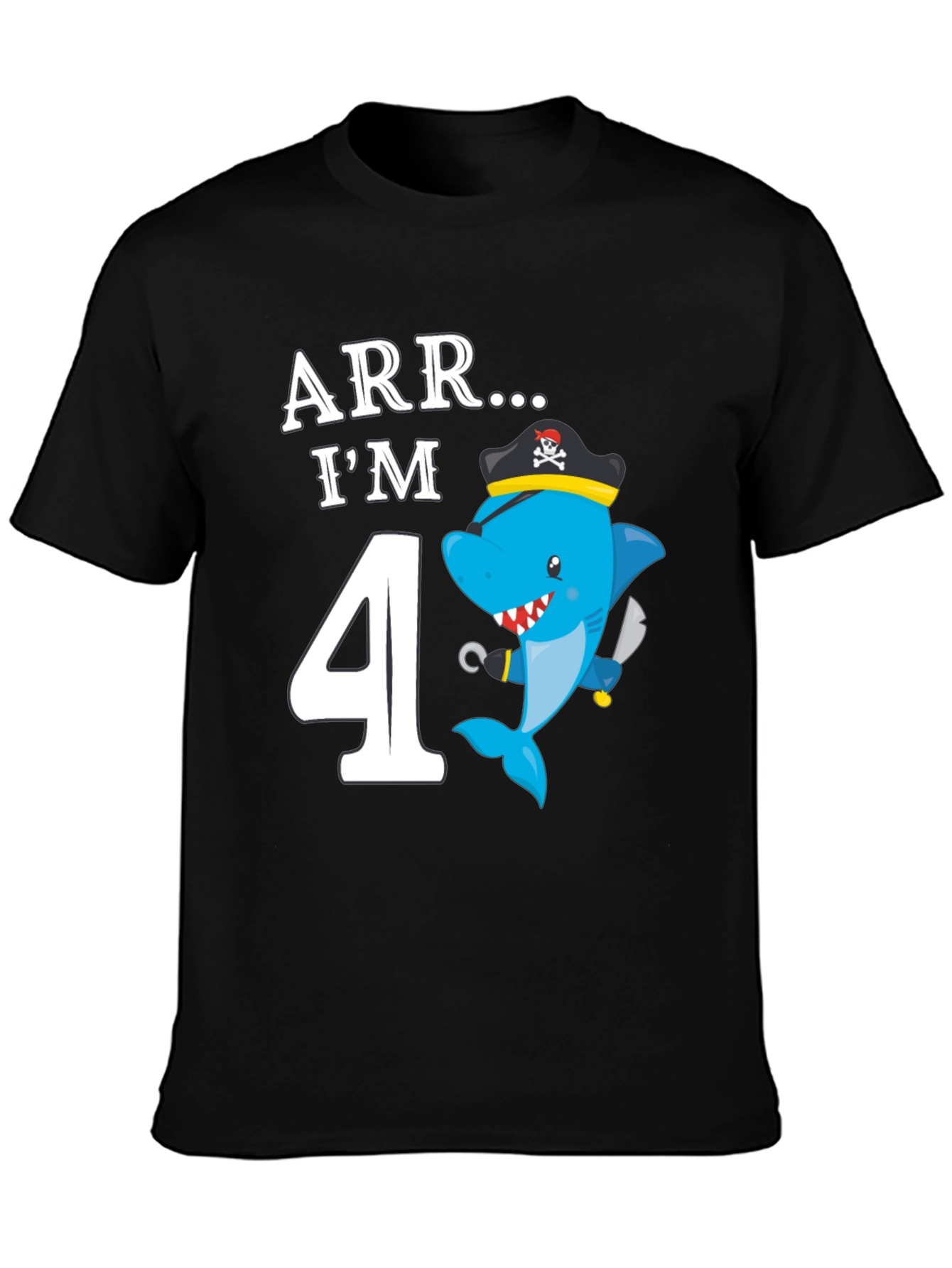 ARR Im 4 Birthday Pirate Shark Kids T-Shirt