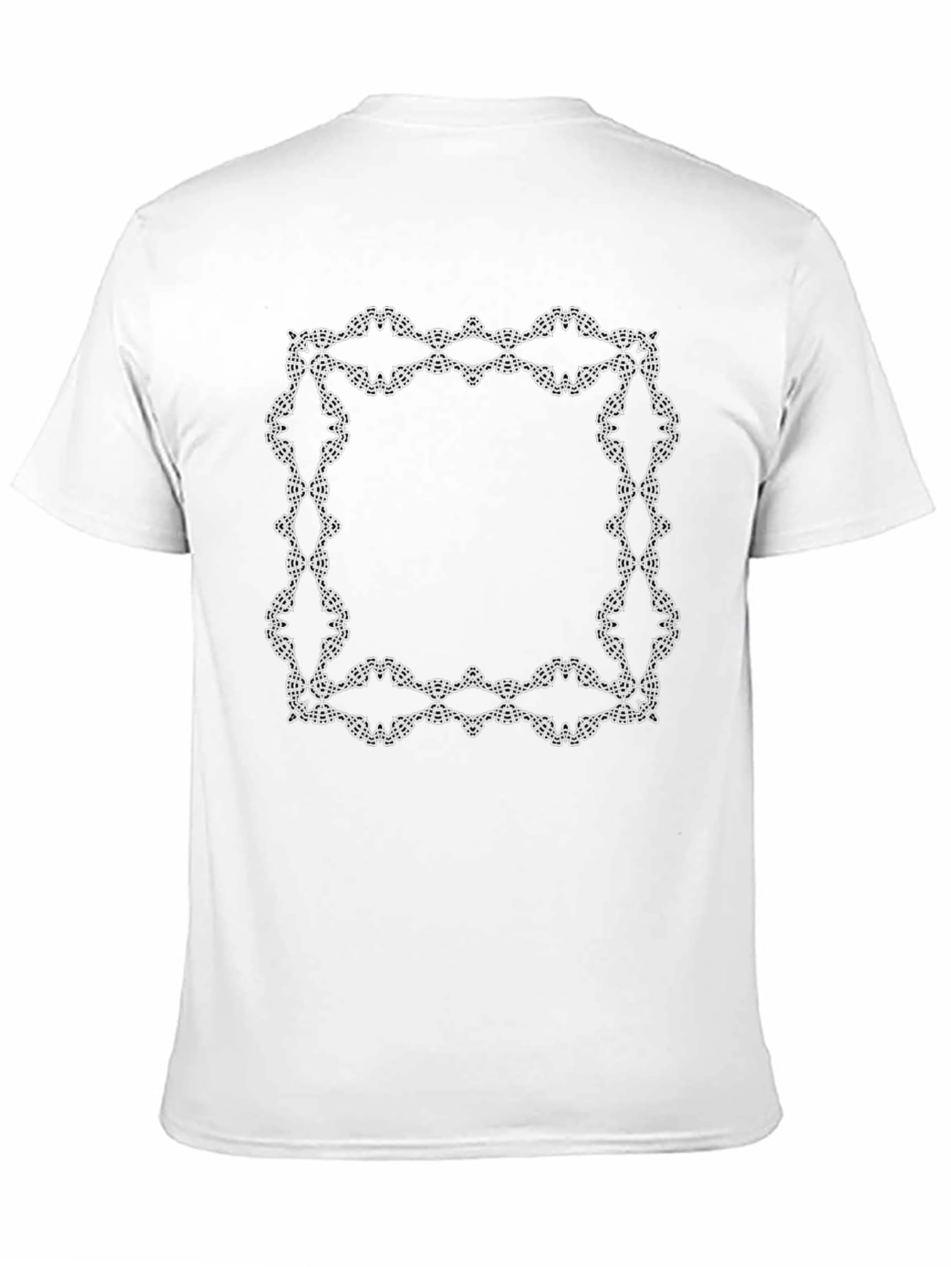 Elegant Framed Graphic Tee - Solid Black Cotton Shirt